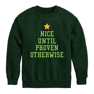 Мальчиковый свитшот из флиса nice until proven otherwise Licensed Character, Forest Green