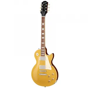 Гитара Epiphone, вдохновленная Gibson Les Paul Standard 50s с плоской верхней декой, золотистая