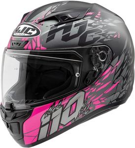Шлем мотоциклетный I10 Pitfall MC-8SF X-Large HJC, черный / серый / розовый