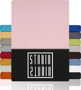 Простыня на резинке Basic 160x200 см, 100% чесаный хлопок, фирменное качество, трикотаж - розовый STUDIO