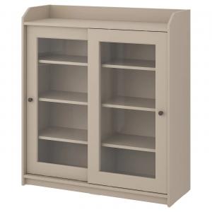 Шкаф со стеклянной дверью HAUGA IKEA, 105x116 см, бежевый