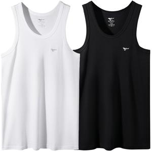 Майка-алкоголичка мужская Сумка для покупок+Сумка для покупок SEPTWOLVES, комплект 2 шт (белый+белый) чистый хлопок, комфорт для кожи/прострочка высокая эластичность/вышитый логотип волка