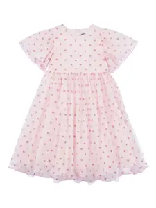 Платье из тюля с люрексом Moschino Kids, розовый