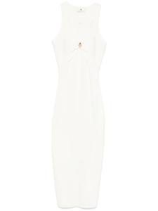 Платье-миди Elisabetta Franchi из трикотажного полотна с вырезами, белый