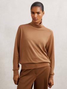 Венди водолазка из чистой шерсти Reiss, Camel