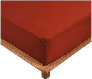 Простыня на резинке из красного перкаля 140 х 190 см с чехлом 30 см Promo Linge