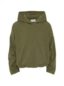 Худи с драпировкой Moncler Enfant, зеленый