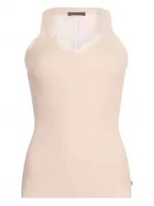 Ребристый топ с кружевной отделкой LIU JO, розовый