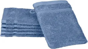 Рукавица для мытья ROSS "Рубин", (упаковка, 6 шт., 6 рукавиц), 100% хлопок 16х22 см, цвет Kornblumenblau