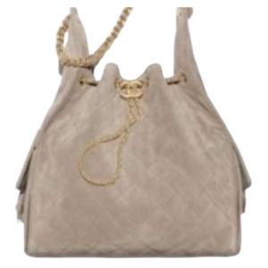 CHANEL Сумка через плечо из замши Vintage Gold Metal, средний размер, для женщин, темно-серый