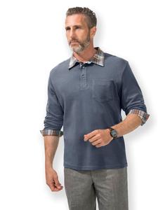 Рубашка-поло с длинными рукавами цвета деним WITT WEIDEN
