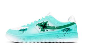 XTEP Кроссовки Air Force One с низким верхом, устойчивые к истиранию и скольжению, мужские, бирюзового цвета