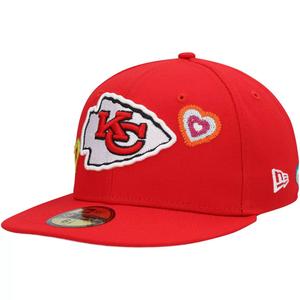 Мужская облегающая шляпа New Era Red Kansas City Chiefs Chain Stitch Heart 59FIFTY