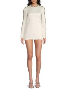 Мини-платье с кристаллами и пайетками Douchesse Giambattista Valli, слоновая кость