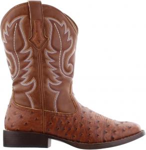 Мужские повседневные ботинки Roper Bumps из страусиной кожи с квадратным носком, средний голенище - коричневые, белые