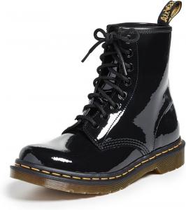 Dr. Martens, женские ботинки Maple Zip Steel Toe Light Industry, Black Pat