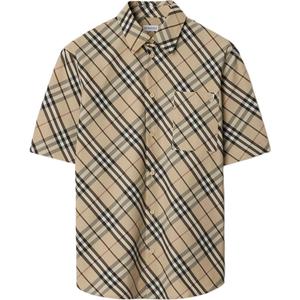 Клетчатая хлопковая рубашка Burberry, Snowflake Stone Color