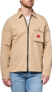 HUGO мужская хлопковая смесовая куртка-рубашка на молнии, Pumice Stone