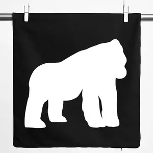 Подушка Huuraa, подарочный чехол с изображением силуэта гориллы, 40x40 см, черный хлопок, подарок с изображением гориллы Hellweg Druckerei