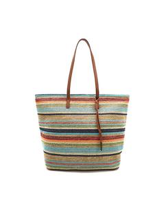 Соломенная сумка в полоску цвета рыжего LIKE DREAMS, Multi