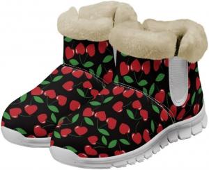 Женские зимние теплые ботинки Jeiento, утепленные прогулочные ботинки, зимняя обувь для женщин, рабочие ботильоны, легкие/противоскользящие походные ботинки, Red Heart-Shaped Cherry