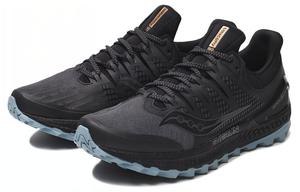 Амортизирующие износостойкие низкие повседневные кроссовки для бега мужские черно-синие Saucony