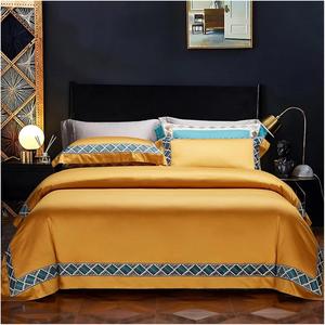 Generic Комплект постельного белья Horse Cotton 1000TC с вышивкой Yellow