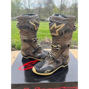 ALPINESTARS PROTECTS Мотоциклетные ботинки Xingyejiaobu T10 trail, антиударные гоночные, экипировка для райдера, гоночная обувь, всесезонные мужские, коричневый 839, размер 43