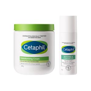 Четырехступенчатый ремонтный и увлажняющий крем для лица для комбинированной кожи наборы для ухода успокаивающий и восстанавливающий Cetaphil, Two-Piece Set: 4D Face Cream 45ml+Big белый Jar Hydrating Cream 550g