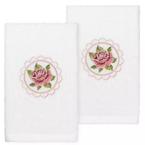 Linum Home Textiles Rosalee Роскошные турецкие полотенца с вышивкой, набор из 2 хлопковых полотенец для рук, белый