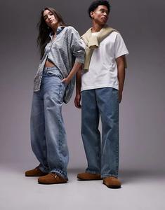 Сабо Birkenstock Unisex Boston с подкладкой из овчины, светло-коричневая замша