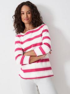 Топ Ultimate Breton в полоску Crew Clothing, Pink/White