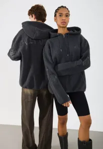 Универсальная толстовка-комбинезон с вышитым капюшоном, свободного кроя, флисовая куртка. Yourturn, Dark Grey