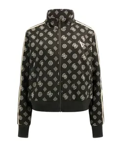 Черный пуловер на молнии, в форме пиона. Guess, черный