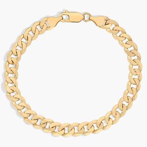 8-дюймовый плоский скошенный браслет-цепочка из желтого золота 14 карат (7,25 мм) Blue Nile