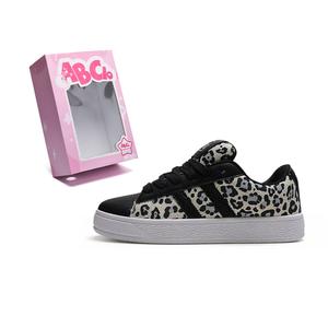 Женские кроссовки для скейтбординга с низким верхом, водонепроницаемые, легкие, увеличивающие рост ABCIO, Leopard Print Black