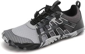 Мужские дышащие походные туфли Легкие кроссовки для трейл-раннинга для активного отдыха, восхождений, велоспорта, противоскользящие треккинговые обувь, удобные спортивные горные кроссовки Qacksv, серый