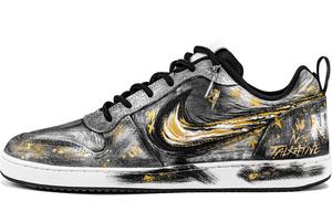 Кроссовки для скейтбординга Court Borough мужские низкие/белый Nike, серый/золото