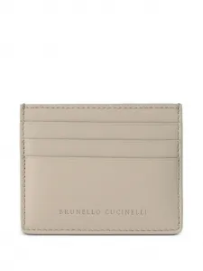 Картхолдер с логотипом Brunello Cucinelli, бежевый