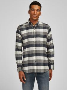 Рубашка на пуговицах классического кроя HECHTER PARIS, светло-серый/темно-серый