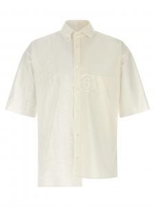 Рубашка из двух материалов MM6 Maison Margiela, белый