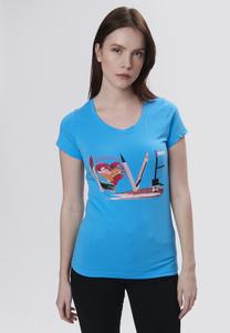 Футболка с принтом LOVE INFLUENCER, синий