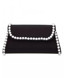 Сумка с трапециевидным клапаном и отделкой из искусственного жемчуга Nina, синий