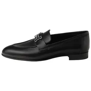 HERMES Женские черные туфли Paris Loafers