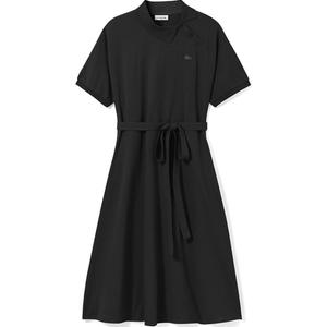 Женское платье с коротким рукавом LACOSTE, черный