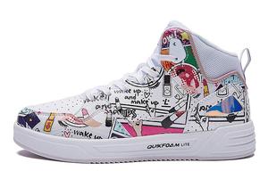 Кеды, скейтборд обувь женская высокая белый/розовый 361°