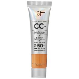 CC+ кремовая тональная основа с полным покрытием и коррекцией цвета, с SPF 50+ IT Cosmetics, 0.4 oz/12 mL, Tan Rich