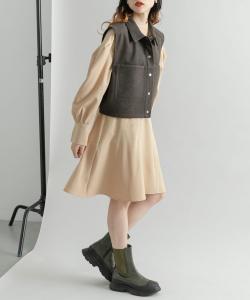 Мини-платье с присборенными рукавами Kbf, цвет Custard