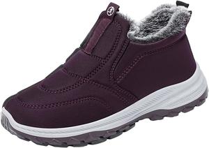 Женские зимние кроссовки для походов, слипоны, высокие термокроссовки, легкая обувь для улицы, утепленные ботиночки с меховой подкладкой Generic, Purple