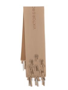 Шарф с жаккардовым логотипом Viktor & Rolf, нейтральный цвет